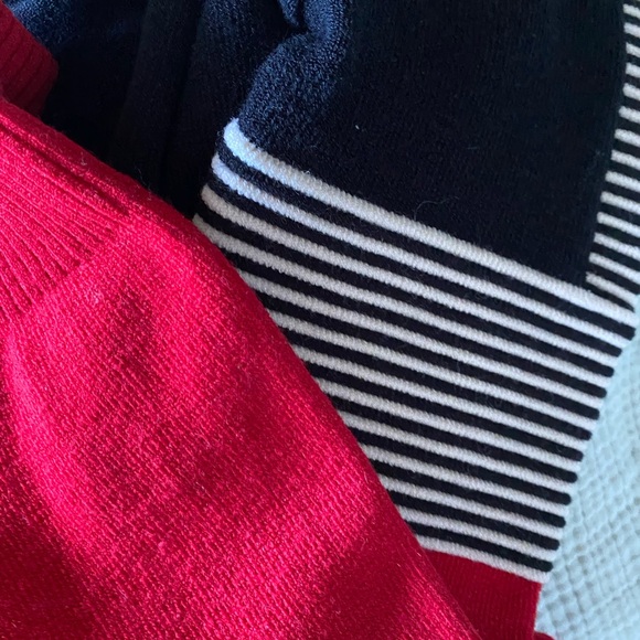 Moschino Cheap & Chic 90s wool blend ribbed apres ski red black cardigam sweater - Picture 7 of 9